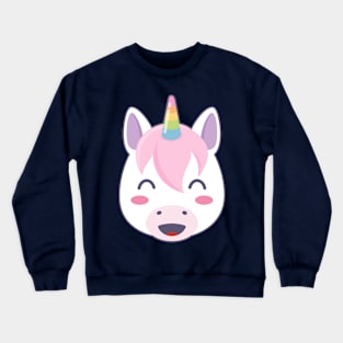 Happy Unicorn Emoji With Smiling Eyes Crewneck Sweatshirt